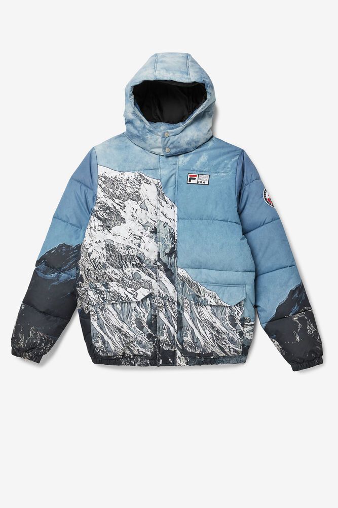 Fila Jakke Herre Blå/Svart Blanc Puffer 093421-RYL